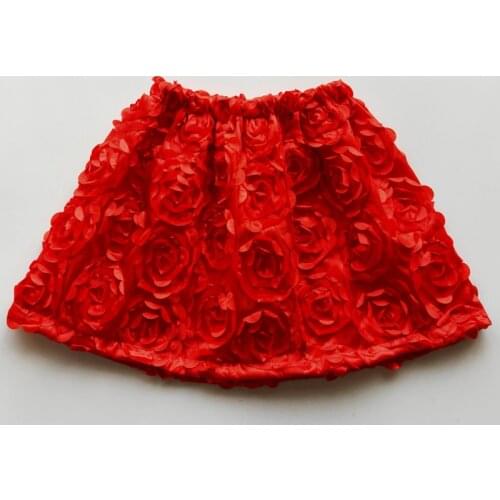 Red Disk Flower Children Party Birthday Dancing Tutu Kids skirts Costume Embroidery pettiskirt Princess Girl Skirt Vestido