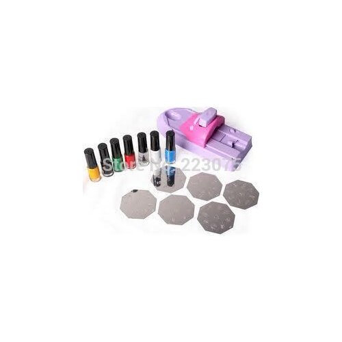 DIY Professional Manicure Pedicure Nail Art DIY Color Printing Machine Polish Stamp 6 Pcs Pattern Template Kit