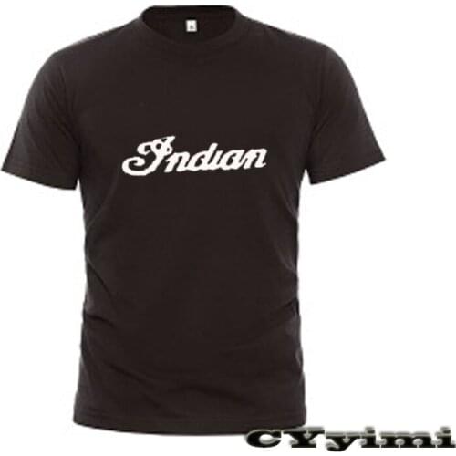 For Indian INDIAN T Shirt Men New LOGO T-shirt 100% Cotton Summer Short Sleeve Round Neck Tees Male