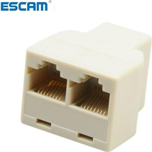 ESCAM 3Pcs 1 To 2 Way LAN Ethernet Network Cable RJ45 Female Splitter Connector Adapter