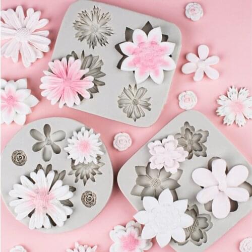 Daisy & Flower Mould Silicone Mold Fondant Cake Decorating Tool Gumpaste Sugarcraft Chocolate Forms Bakeware Tools