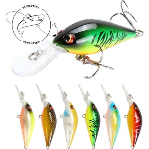 Depth Dive 0.5-2m 6pcs/set 8cm/8.5g Crank bait Bionic Bait 6# Hook ABS Plastic Hard Bait 3D Eyes Wobblers Sea Fishing Lure