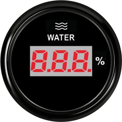 Liquid Water Tank Level Indicator Digital 52mm Water Level Meter LCD Display Gauge For Car Truck Yacht Auto Boat Red Backlight