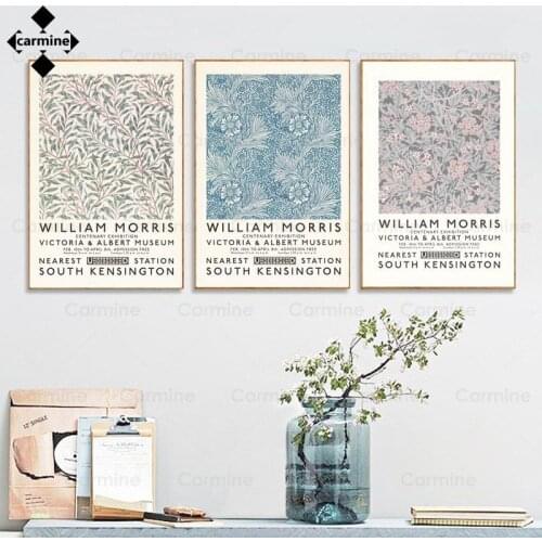 William Morris Canvas Painting Vintage Artwork Exhibition Poster and Print Gallery Wall Art Museum Picture for Living Room Decor