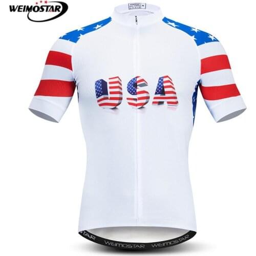 Weimostar 2021 Summer Cycling Jersey Pro Team USA Bicycle Cycling Clothing Quick Dry MTB Bike Jersey Racing Sport Bicycle Shirt