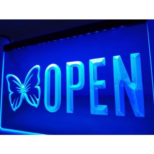 LK729- OPEN Beauty Salon Butterfly Nail LED Neon Light Sign home decor crafts
