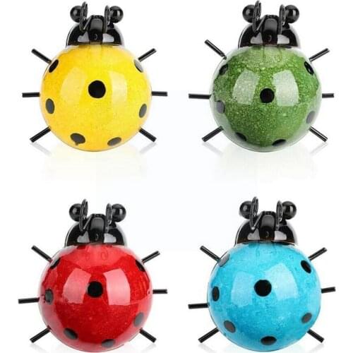 Mini Metal Ladybug Beetle Fence Hanger Wall Hanging Sculpture Ornament Patio Garden Decor For Home Outdoor Statue Figurine A1T7