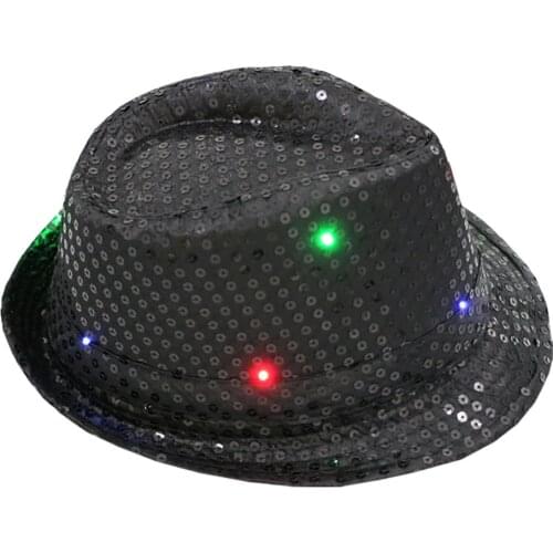 Fashion Adult/child Unisex Brilliant Glitter Sequins Hat Dance Show Party Jazz Hat Cap Show Stage Props Beading Caps Fedoras #38