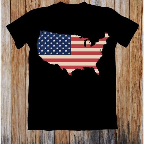 Men t shirt USA MAP & FLAG UNISEX T-SHIRT harajuku funny t shirts