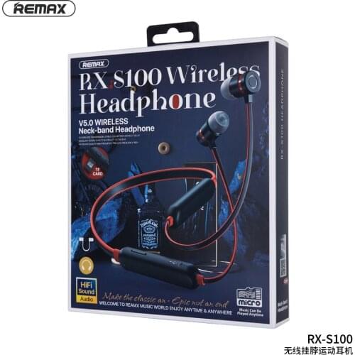 New product launches Remax RX-S100 neck-worn wireless Bluetooth 5.0 headset with mic HiFi music sports headset supports TF card