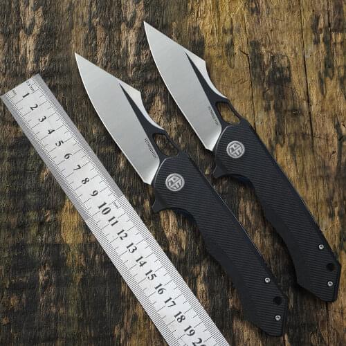Petrified fish new PF919 folding knife D2 steel blade G10 handle Ceramic ball bearings hunting knife outdoor camping EDC tool