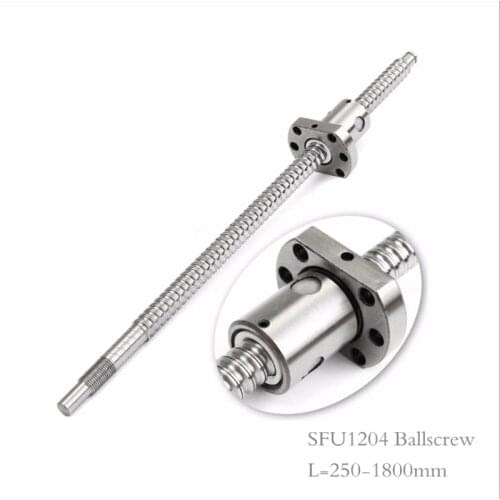 Machined BallScrew SFU1204 250 300 500 600 800 1000mm C7 Roller Ballscrew With Single Ball Nut For CNC Parts Linea guide module
