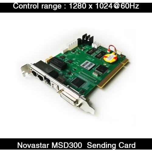 NovaStar Synchronous Sending Card MSD300 High Refresh LED Display Sync Controller Support Max 1280*1024 Pixel , Dual RJ45 Export