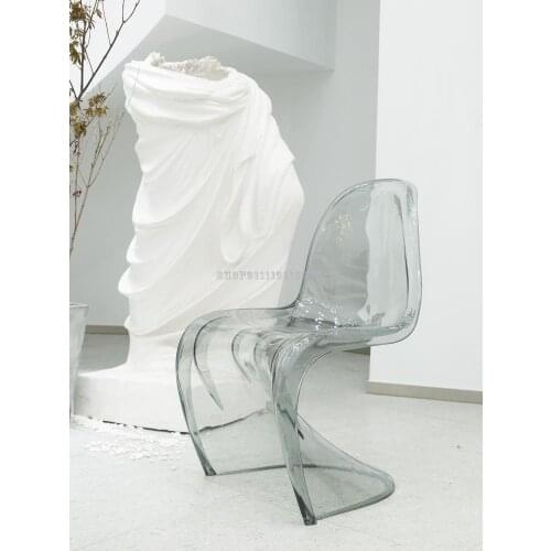 Transparent Designer Dining Chair Nordic Fashion Back Chair Modern Simple Coffee Shop Chair Creative Negotiation Chair