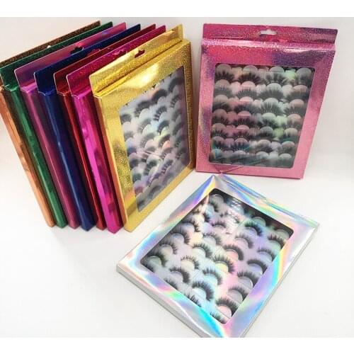Wholesale Eyelashes Book 16 pair 3D Mink Lashes 25mm 27mm Natural Long False Eyelash Box