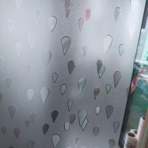 Static Raindrop Translucent Frosted Glass Window Film Bathroom Balcony Sliding Door 3D Embossing Cellophane Pellicola Per Vetri