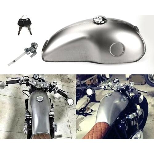 10l / 2.6gal Cafe Racer Gas Tank Universal Fuel Tank With Thick Iron Cap Petcock For Yamaha Honda Kawasaki