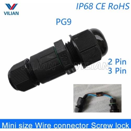 Waterproof 2 Pin 3Pin Electrical Cable Connectors Quick Splice Screw Lock Wire terminals easy fit for LED strip 1unit