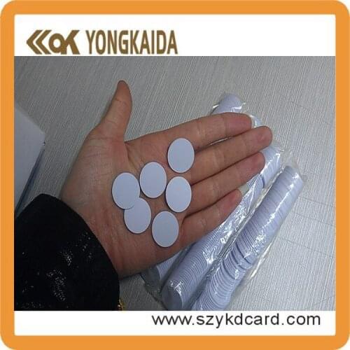 1000pcs/lot 20mm 13.56Mhz Fudan F1108 1K byte RFID Coin Tag PVC Contactless Stickers