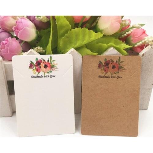 200pcs White Cherry Blossoms Necklace Display &Package Card Jewelry Pendant Charming Packing Card Accessories Suspension Lable