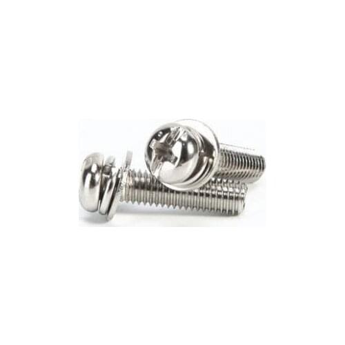 30pcs M2 stainless steel Phil-Slot screw Round head nickel plated three combination screws furniture bolts 5mm-8mm length