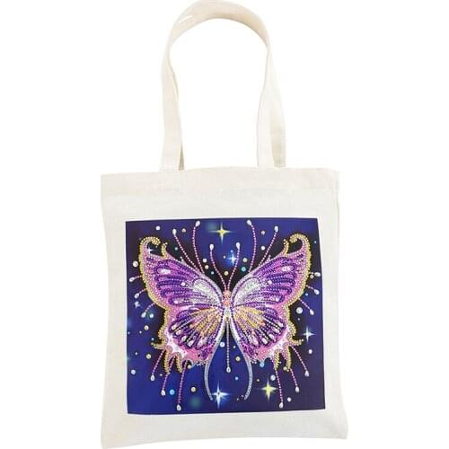 Diy 5D Diamond Painting Handbag DIY Eco-friendly Shopping Storage Bags Butterfly Bee Owl Painted By Special Shaped Diamonds Bag