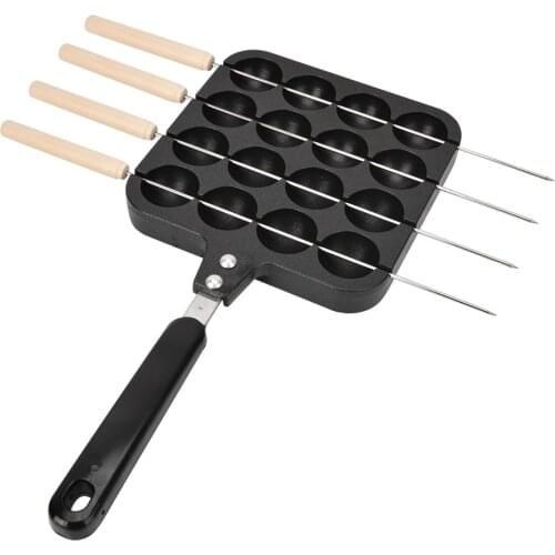 Non-Stick Takoyaki Balls Grill Pan Plate Octopus Ball Pan Barbecue Plate Mold With Baking Needle Kitchen Cooking Gadget