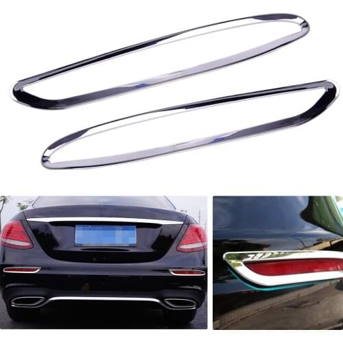 Beler 1Pair beler New Silver Chrome Car Rear Fog Light Frame Trim Lamp Covers for Mercedes Benz W212 E300 W213 E200 sedan 2016
