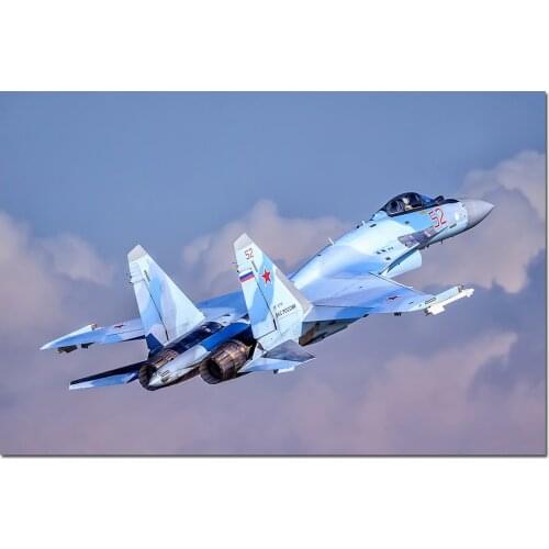 Fighter Sukhoi Su-35 Wallpaper Print Paintings Canvas Wall Art Poster for Living Room Decor