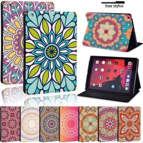 Case for Apple IPad Mini 1/2/3/4/5/IPad 2/3/4/iPad 5th/6th/7th/Air/2/3/IPad Pro Tablet Mandala Stand Anti-Dust Foldable Case