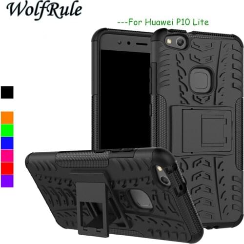 WolfRule Case Huawei P10 Lite Cover ShockProof TPU + PC Stand Case For Huawei P10 Lite Case Huawei P10 Lite Phone Funda 5.2