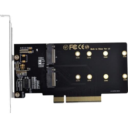 CYSM Dual 2X NVME M.2 AHCI to PCIE Express 3.0 Gen3 X8 X16 Raid Card VROC Raid0 Hyper Adapter