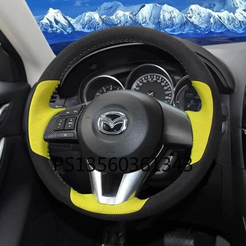 For Mazda 3/5/8/M6 steering wheel cover CX-5 Axela Raptor hand-sewn grip cover