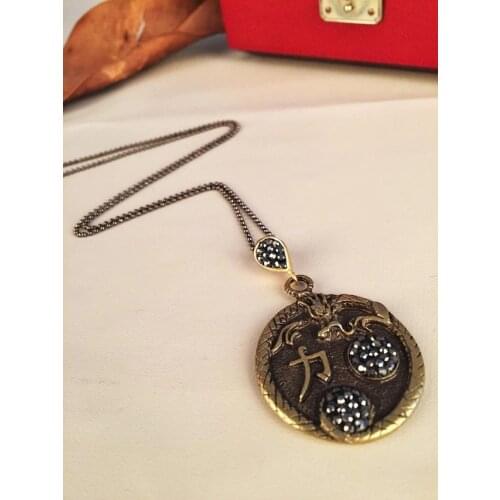 Dr Stone Women Antique Yellow Plated Zinc Alloy Necklace Z121AR394 249836956