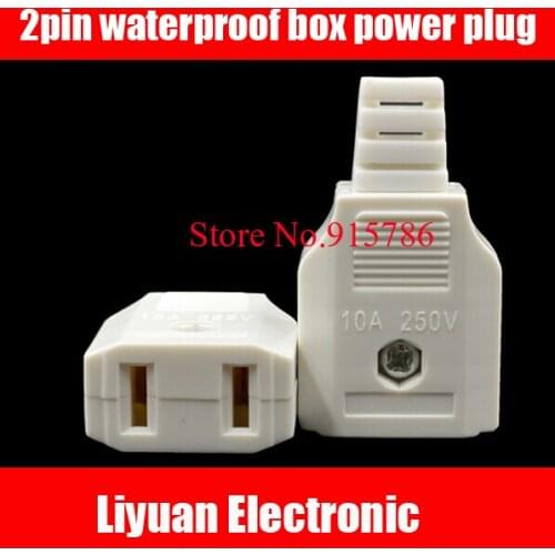 10pcs 2 hole female connector / 2pin waterproof box power plug /10A250V ABS monitor socket