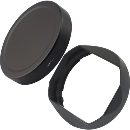 Haoge LH-X165 Square Metal Lens Hood Shade with Metal Cap for Fujifilm Fuji XF XF16-55mm F2.8 R LM WR Lens Black