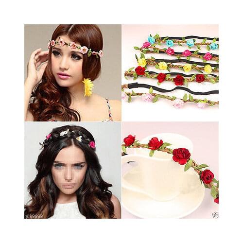 Hirigin Handmade 3D Floral Crown Flower Lovely Beautiful Headband Hair Garland Wedding Women Headpiece New