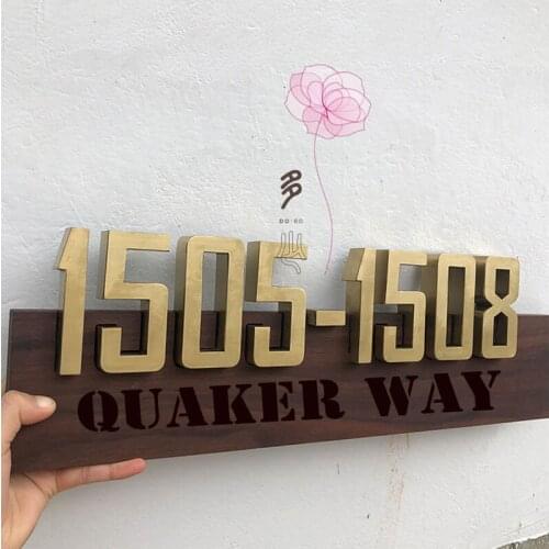 Customized metal three-dimensional copperplate combination creative household doorplate customized design number plate hotel out