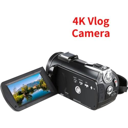 4K Vlog Camera for Blogger, AC3 1080P 60FPS Full HD IR Night Vision Digital Camcorder Professional YouTube Videos Shooting