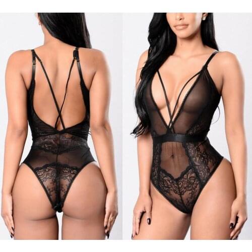 KLV Women's Lace Bodysuit