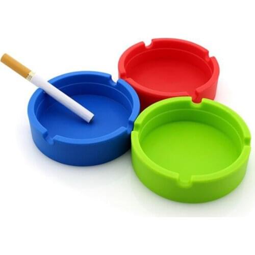 Creative Portable Rubber Silicone Round Ashtray Durable Eco-Friendly Soft Ashtray Ash Tray Holder 5 Colors