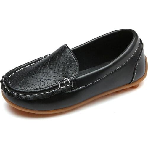 2021 New Kids Shoes Candy Colors Unisex Boys Girls Soft Loafers Slip-on PU Leather Shoes For Children Size 21-38 Moccasin Hot