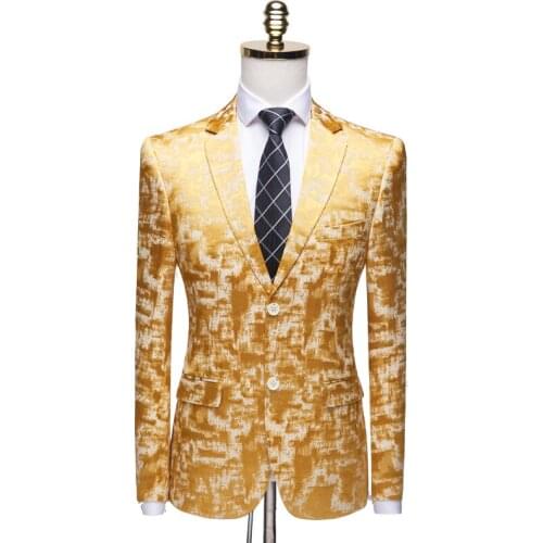 Floral Printed Two-Buttons Men Blazer New Casual Business Jacket Slim Fit 4XL Long Sleeve Suits Blazers Streetwear Event Terno