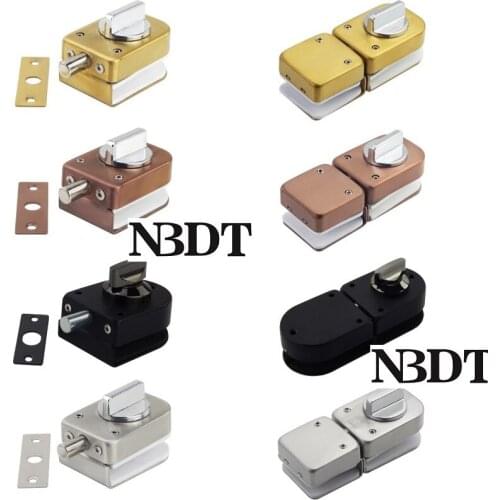 Stainless Steel 8-12mm Single Double Glass Door Bolt Latch Thumbturn Commerical Entrance Rose Gold Black Matte Brush