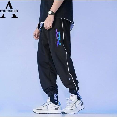 Autumn Winter Sweatpants Loose Sport Running Pants Man Luminous Letter Print Joggers Pants Men Running Cotton Track Trousers