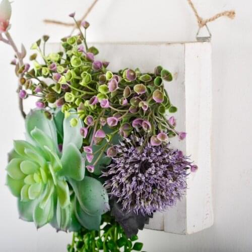 Mori Department Fleshy Wood For Creative Picture Frame Home Wall Decoration Wall Hanging Imitation Plant False Flower Wall Decor