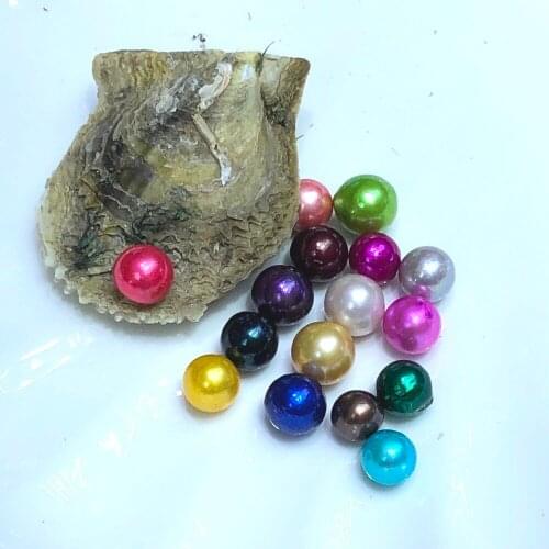 Akoya Oysters with Single Edison Round Pearls Beads 9-12 mm Mixed 26 Colors Edison Pearls Oysters Vacuum-packed PO4