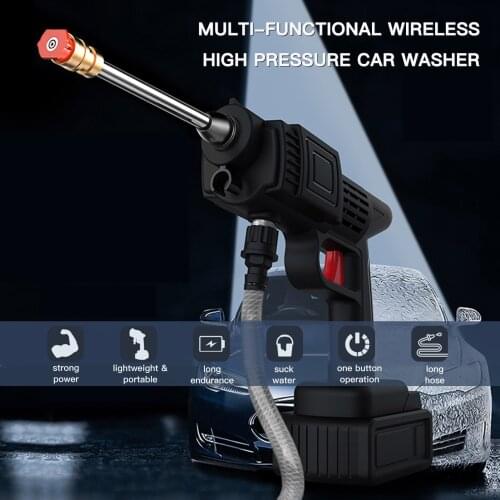Wireless High Pressure Car Washer Rechargeable Handheld Portable for Washing Cars Watering Flowers Cleaning Floors