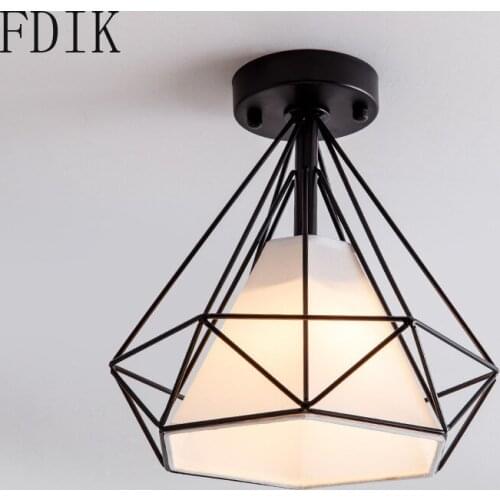 Nordic Led Ceiling Light Wrough Iron Plafondlamp for Corridor Aisle Entrance Hall Suspension Luminaire Home Decor Lights Fixture