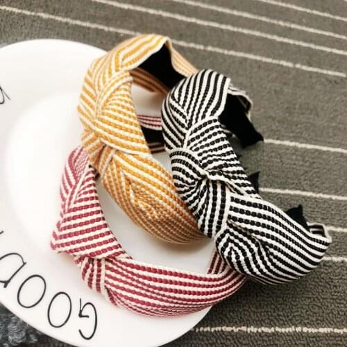 Vintage Striped Knotted Headband Knot Hairband Hair Accessories